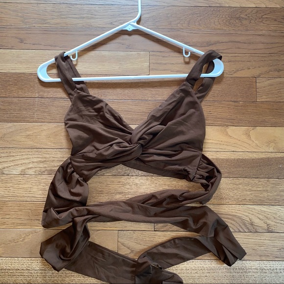 Brown Rock Rags worn once tank Tie waist crop top. Size Small. Vacation Beach S - Picture 2 of 6
